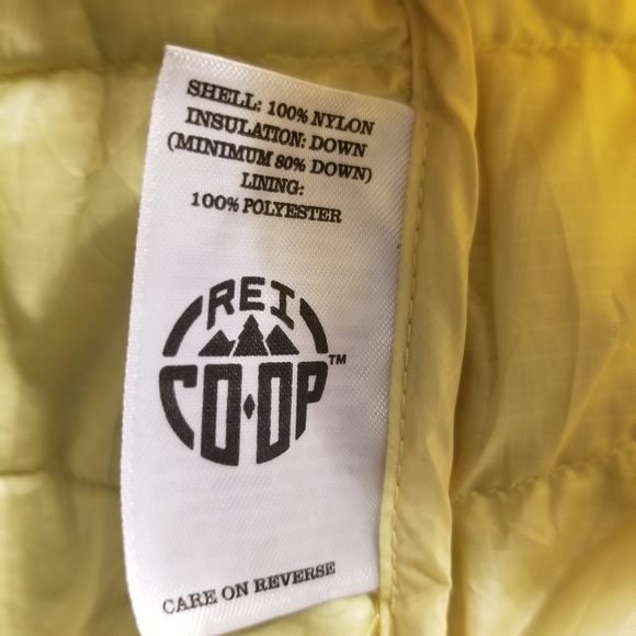 REI Co-Op Sz S Down Puffer Jacket Yellow Packable Women's - Picture 5 of 6
